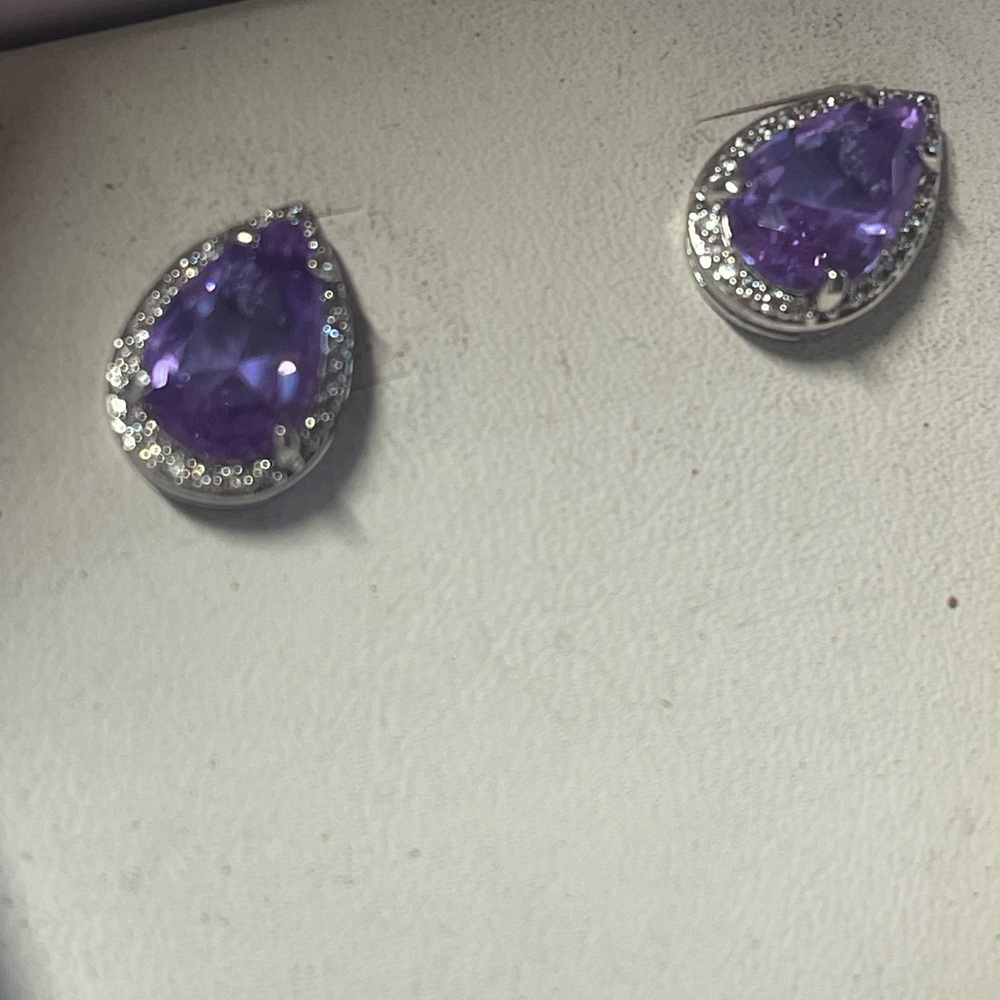 Elegant Purple Teardrop Earrings